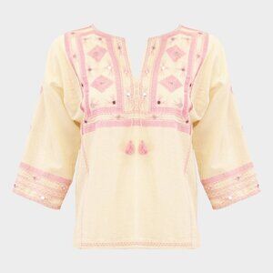 MAISON HOTEL  Clea Blouse in Ecru Coral